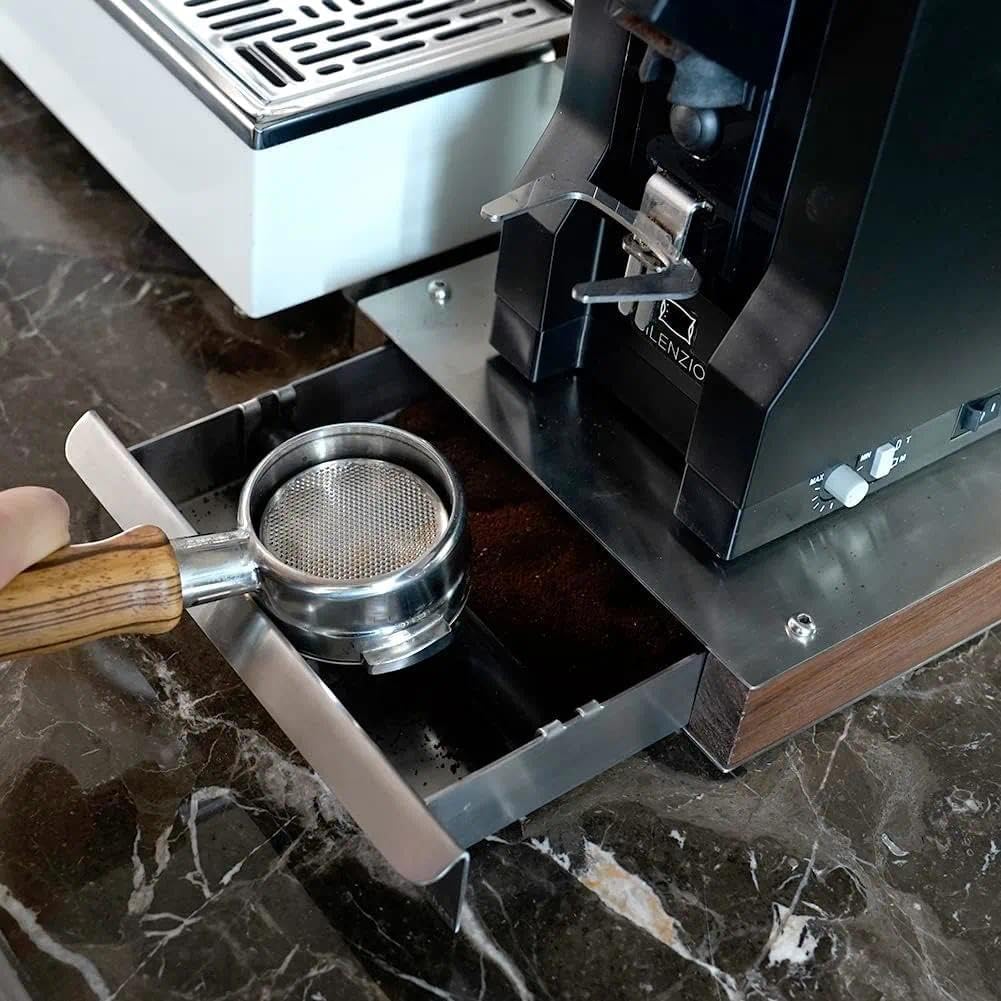 watchget Espresso Knock Box Drawer Stainless Steel Detachable Coffee Ground Knock Container with Removable Knock Bar and Non-Slip Base For Home, Office, Coffee Shop