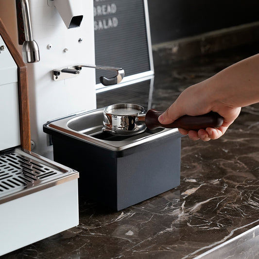 watchget Espresso Coffee Knock Box Durable Stainless Steel Dump Bin for Coffee Pucks Container with Removable Non-Slip Base Coffee Grounds Container for Home/Cafe