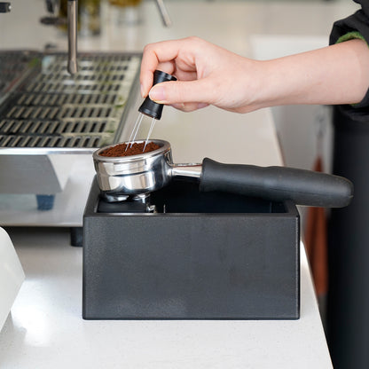 watchget Espresso Knock Box, Coffee Ground Knock Box, Dual Function Storage and Tamping Tool with Non-Slip Base, Made of Durable ABS Plastic, Perfect for Baristas and Coffee Enthusiasts