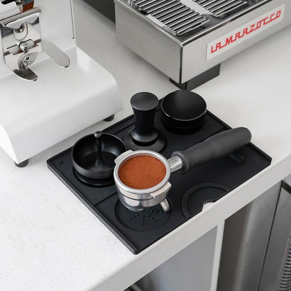 Espresso Tamping Mat - Espresso Tamping Station Food Grade Silicone Coffee Tamper Mat Espresso Accessory for Baristas Home Kitchen Bar Coffee Shop 9.84Inch x 7.87Inch