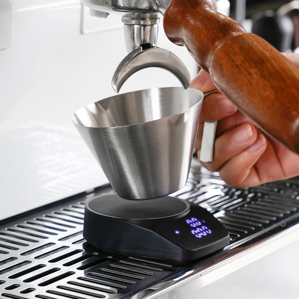 Espresso Shot Cup, watchget Espresso Measuring Cup with Handle and Insdie Mark Stainless Steel Measuring Shot Cup for Barista Cafe Home Professional Espresso Coffee Accessories