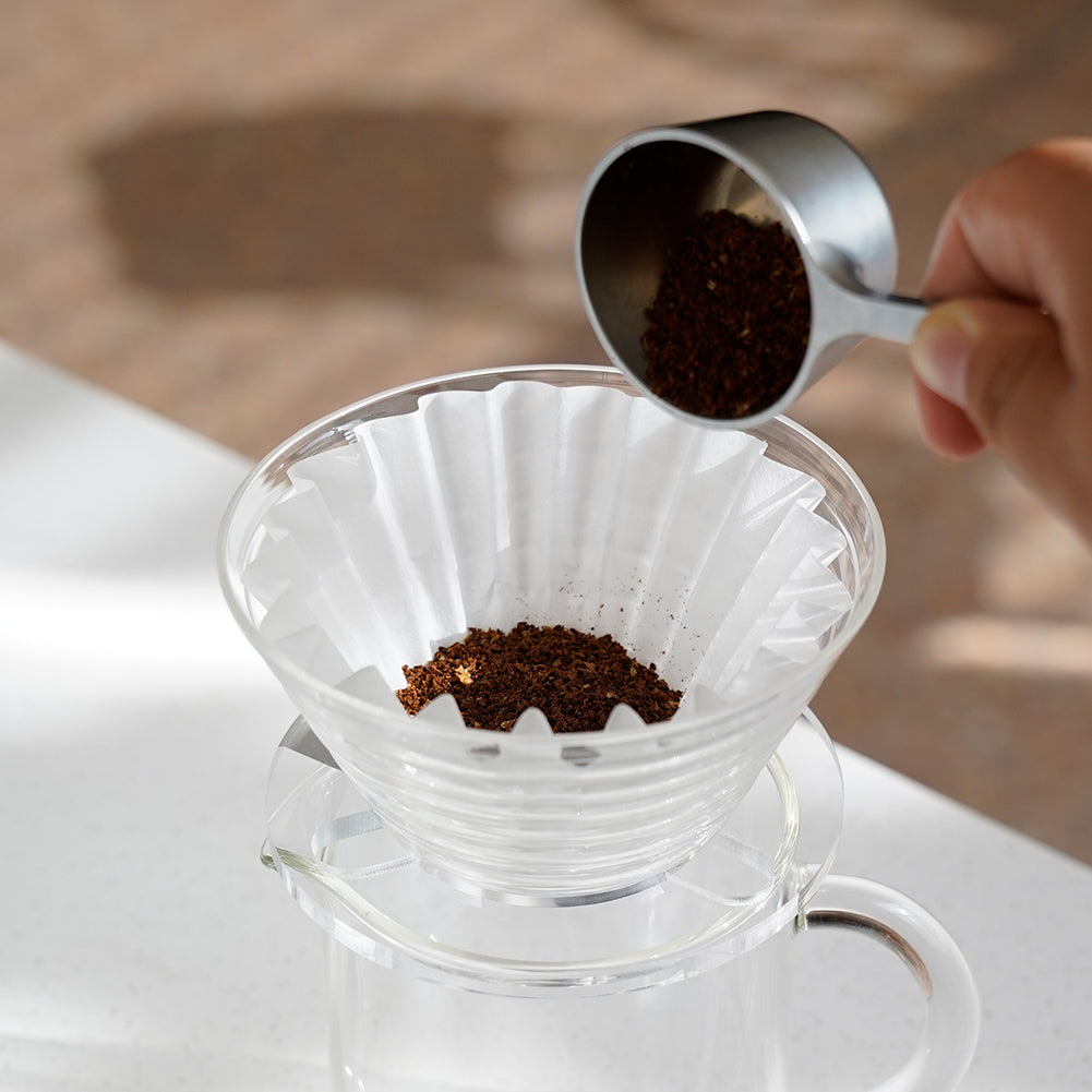 watchget 1-2Cup Coffee Wave Paper Filter 50 Count Disposable Basket Coffee Filter Paper Compatible with Kalita Wave Dripper 155 Series, Single Serve Coffee Pot, Pour Over and Drip Coffee Makers