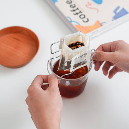 watchget Hanging Ear Drip Coffee Bag Stand Portable Coffee Filter Paper Bag Hanging Ear Drip Holder Stainless Steel Drip Chair for Easy Pour Over
