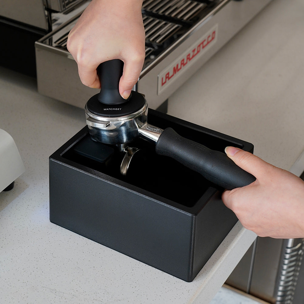 watchget Espresso Knock Box, Coffee Ground Knock Box, Dual Function Storage and Tamping Tool with Non-Slip Base, Made of Durable ABS Plastic, Perfect for Baristas and Coffee Enthusiasts