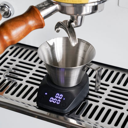 Espresso Shot Cup, watchget Espresso Measuring Cup with Handle and Insdie Mark Stainless Steel Measuring Shot Cup for Barista Cafe Home Professional Espresso Coffee Accessories