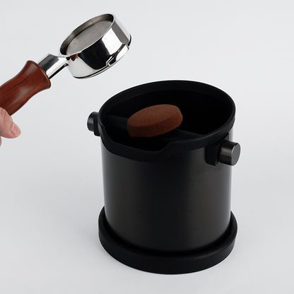 watchget Espresso Knock Box Stainless Steel Coffee Knock Box Large Capacity Non-slip Base Coffee Grounds Container Barista Tools Espresso Machine Accessories, Black