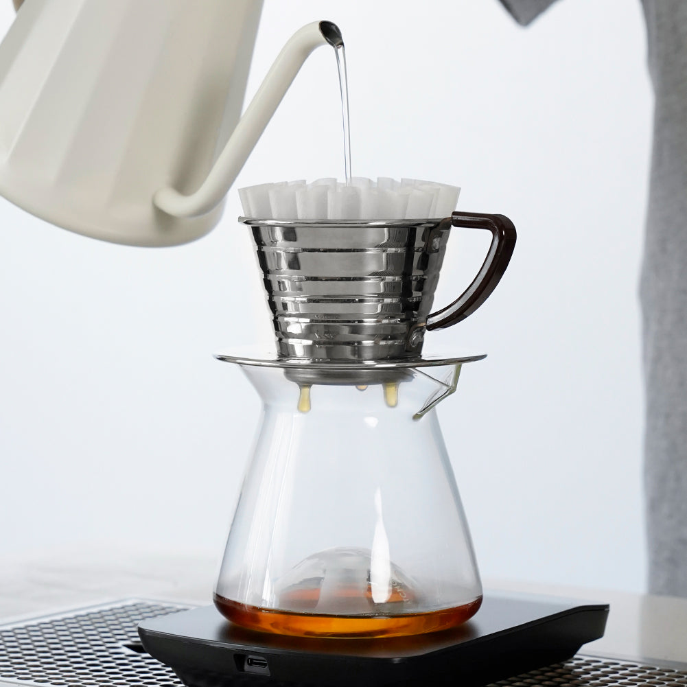 watchget 300ml Coffee Server Glass Coffee Carafe Pour Over Coffee Server Heat Resistant Coffee Pot Maker, Clear