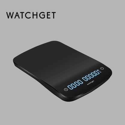 watchget Coffee Scale with Timer, 2200g/0.1g Accurate Espresso and Pour Over Coffee Digital Scale with Auto Timer, Portable Kitchen Scale, Black