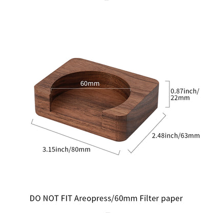 watchget Espresso Paper Filter Holder Update Coffee Filter Storage Container Coffee Filter Dispenser Compatible with Areopress (51-63mm) Round Disposable Puck Screen Paper Filters, Wood
