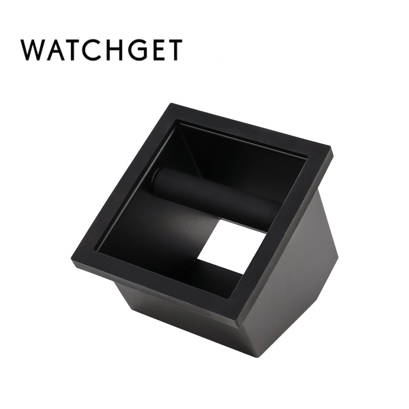 watchget Espresso Knock Box - Built-in Stainless Steel and Silicone Coffee Knock Box Chute, Detachable Rubber Rod, Square Bottomless Waste Bin for Coffee Grounds