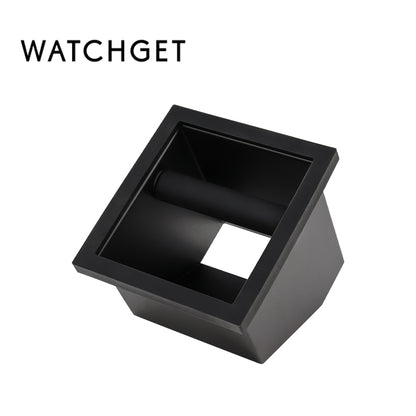watchget Espresso Knock Box - Built-in Stainless Steel and Silicone Coffee Knock Box Chute, Detachable Rubber Rod, Square Bottomless Waste Bin for Coffee Grounds